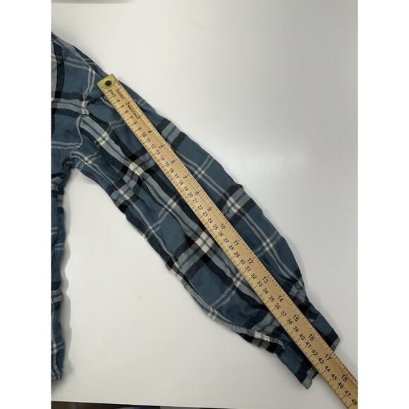 Charlotte Russe Womens Shirt Size Medium Blue Plaid Long Sleeve Button Up - Picture 8 of 10